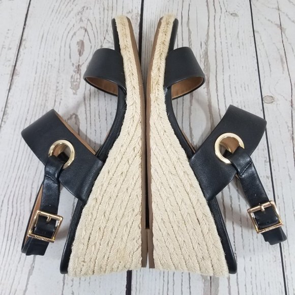 Vionic Vero Black Wedge Heel Sling Back Sandals - Wide Width - Picture 8 of 12